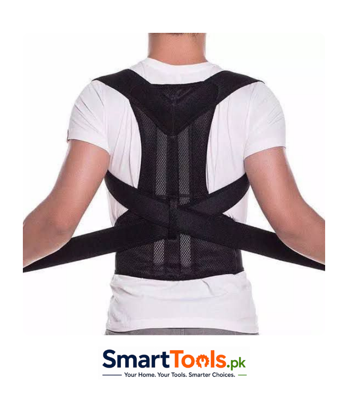 black adjustable posture corrector brace with mesh ventilation panels black adjustable posture corrector brace with mesh ventilation panels